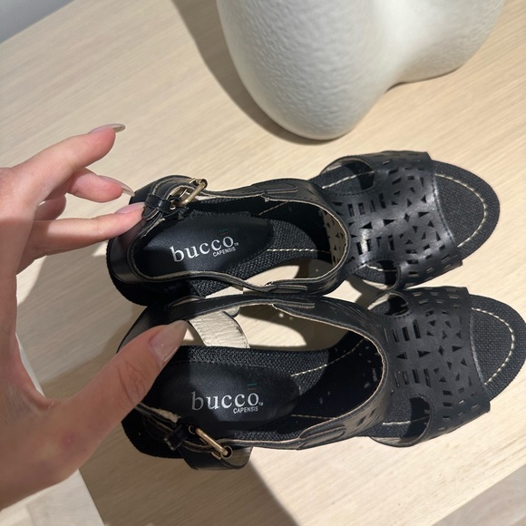 Bucco Capensis laser cut wedge sandal - Picture 4 of 6